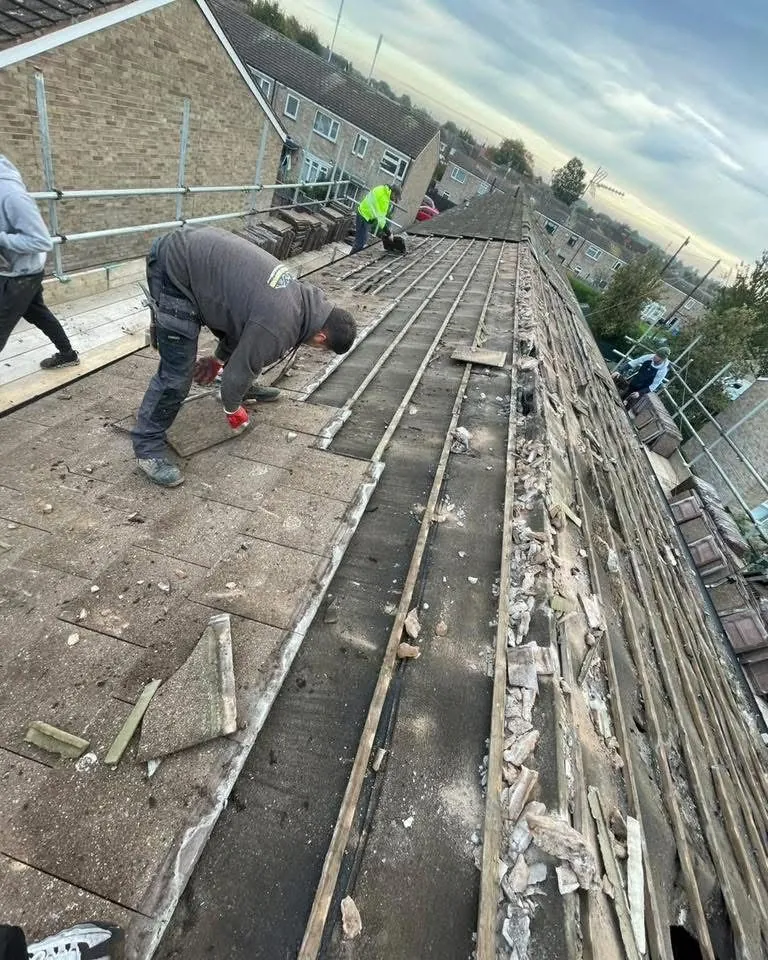 Roof strip and re-felt in progress in Sennen